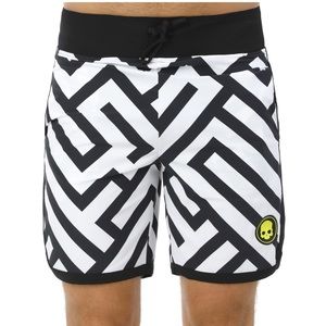 Hydrogen Tennis Labyrinth Shorts Men - White, Black sz small